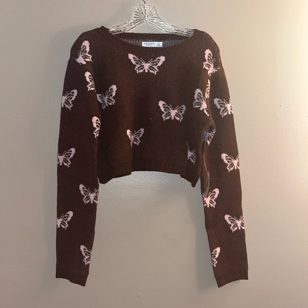 Arizona Juniors Womens Crew Neck Long Sleeve Pullover Sweater Size XL